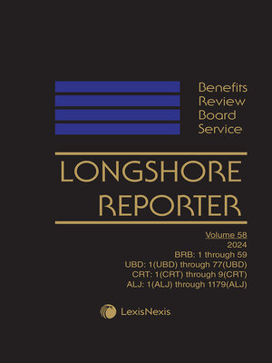 cover image of Benefits Review Board Service Longshore Reporter